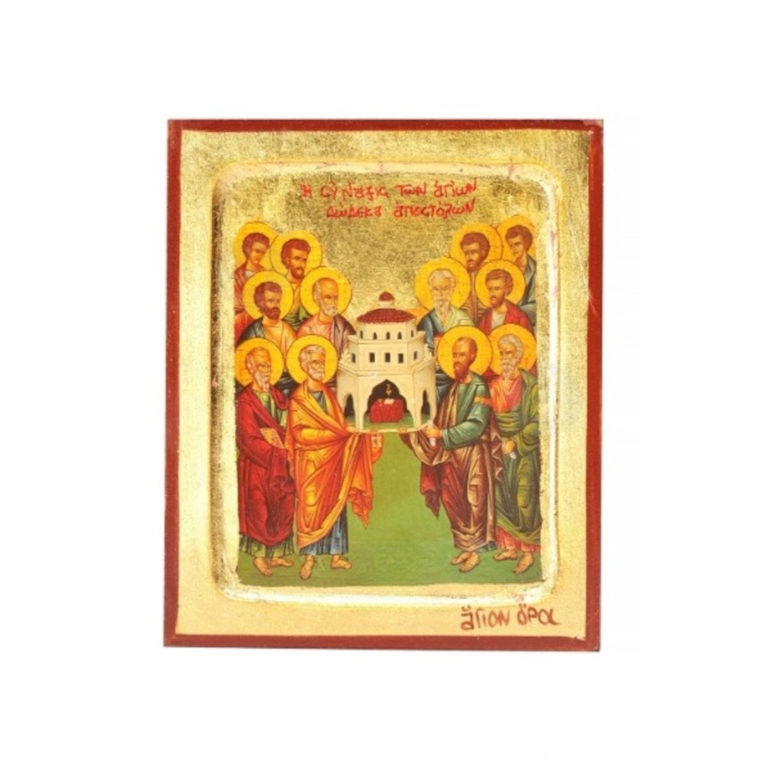 Saints Twelve Apostles Handmade Icon Golden Leaves Plated - Etsy