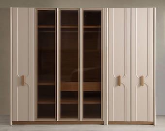 Mateo Extra Stor Garderob, Modern Sovrumsgarderobsorganisatör, Premium Klädförvaringsskåp, Minimalistisk Träarmoire, Robust Garderob