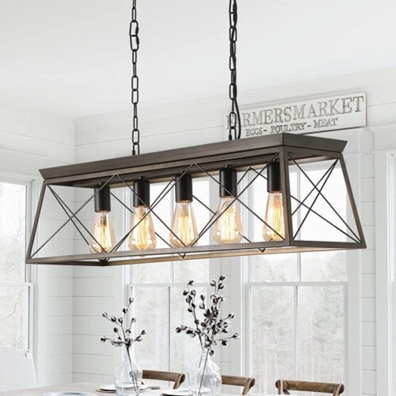 Rustic farmhouse island lighting outlet