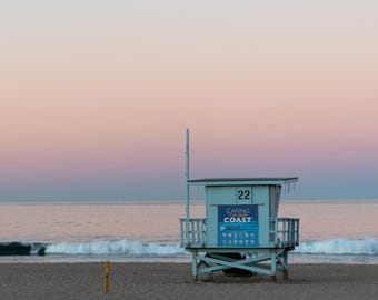 Hermosa Beach Lifeguard Tower Sunrise Photo Print, Limited Edition