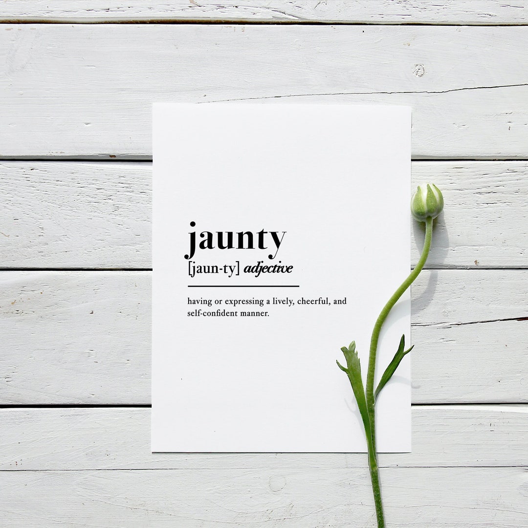 JAUNTY DEFINITION Printable Wall Art Posh Vocabulary Etsy