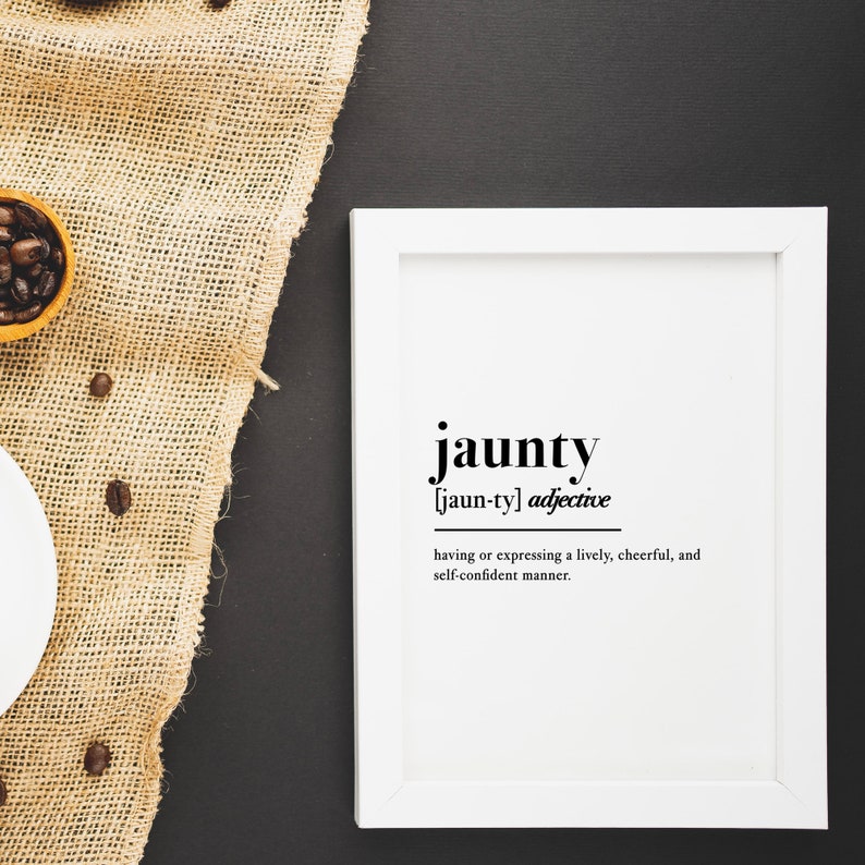 JAUNTY DEFINITION Printable Wall Art Posh Vocabulary Etsy