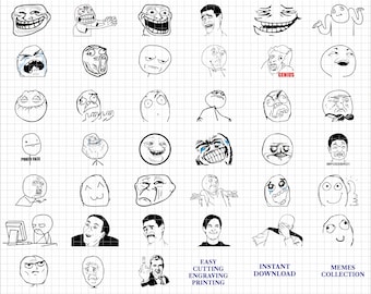 Wojak Face Meme Template SVG PNG Cricut File Layered Cut -  Sweden