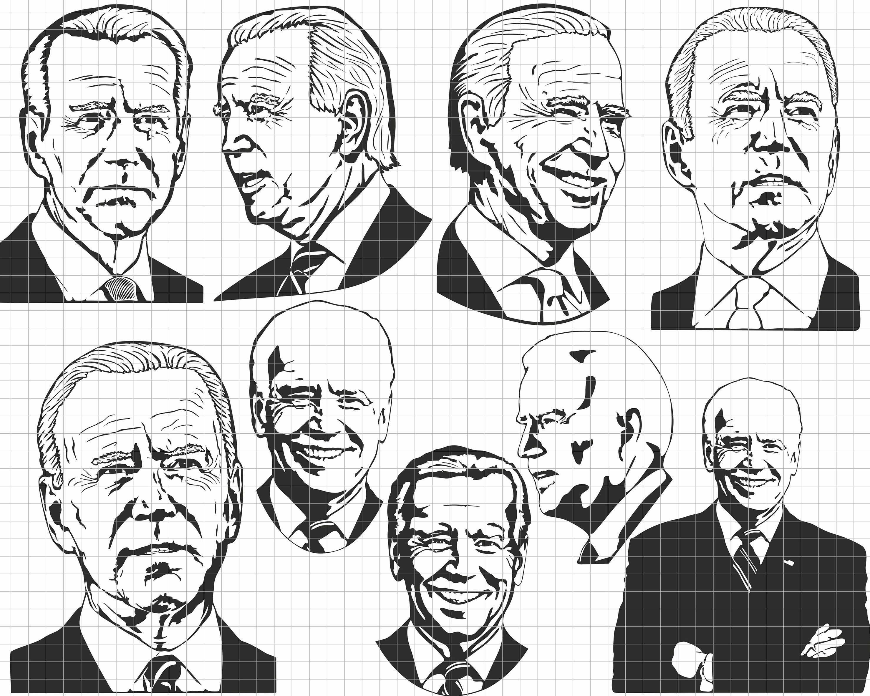 Biden President Portrait SVG PNG Cricut File Layered Cut Design for ...