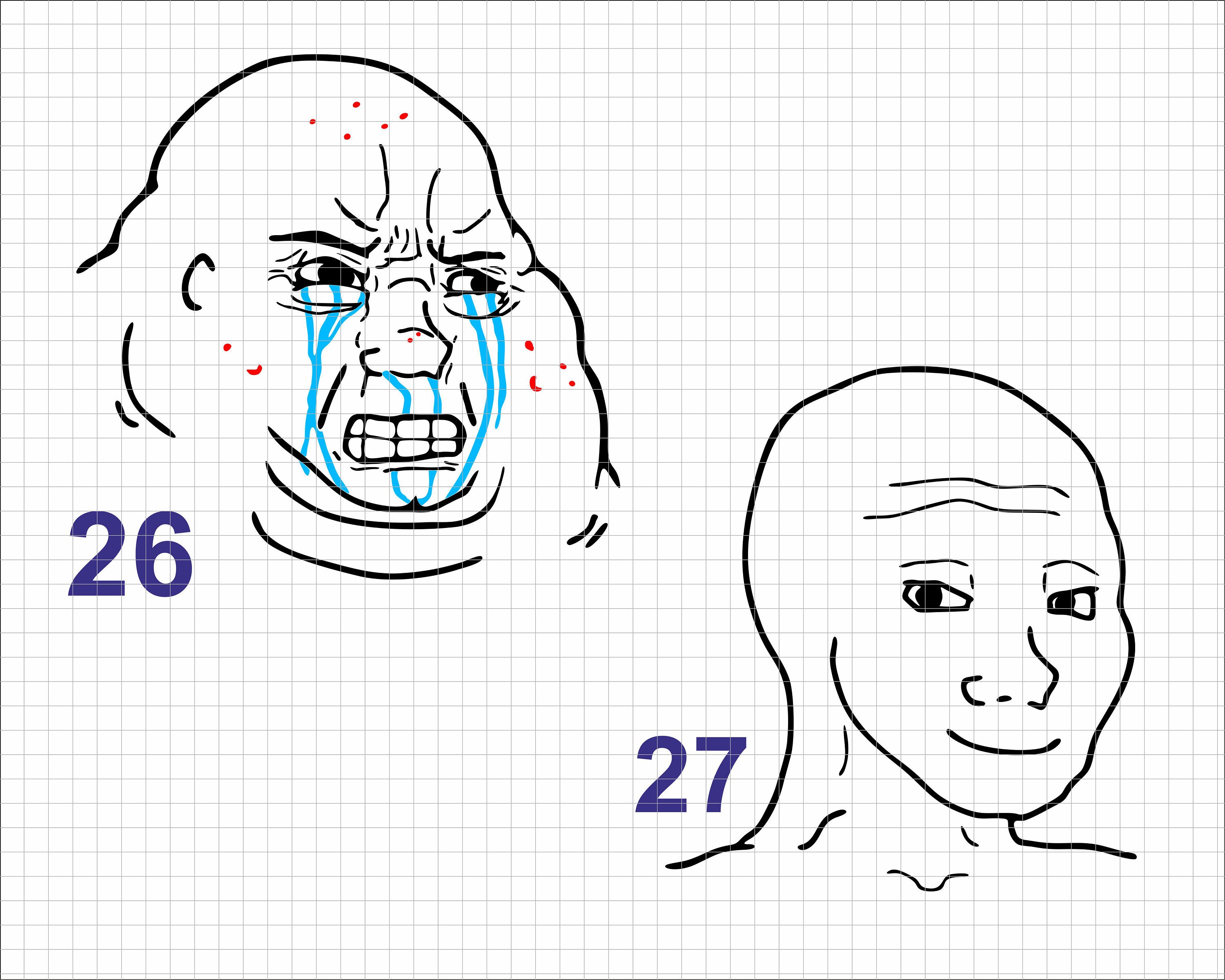 Wojak Face Meme Template SVG PNG Cricut File Layered Cut -  Sweden