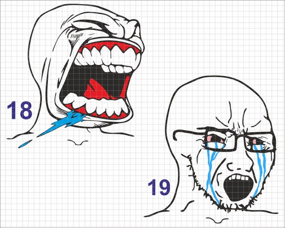 Wojak Face Meme Template SVG PNG Cricut File Layered Cut Design