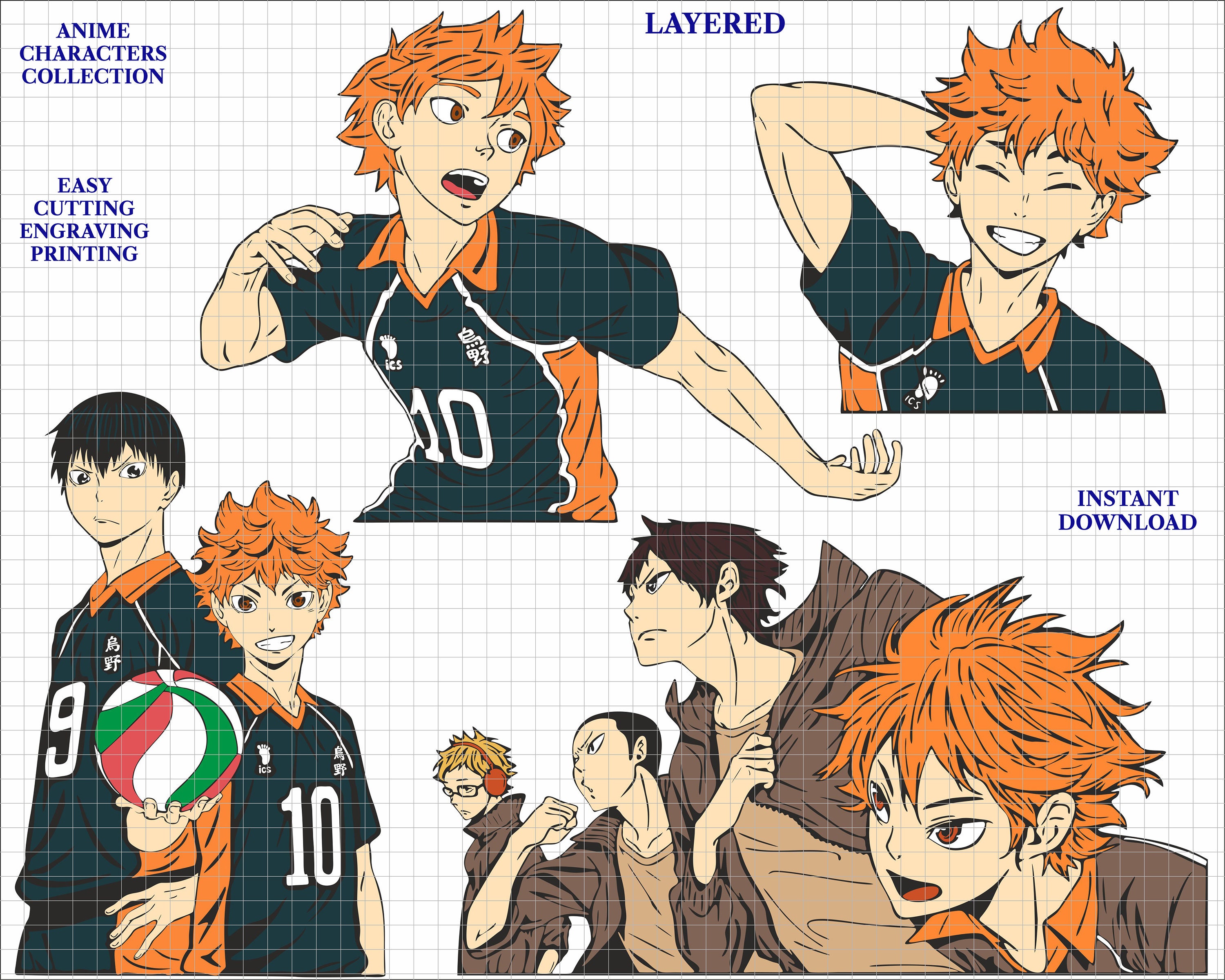 150 Haikyuu Bundle Svg, Cartoon Svg, Shoyo Hinata Svg, Carto - Inspire  Uplift