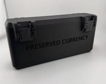 3D-Printed Black Coin/Banknote Storage Chest — Organizer Box