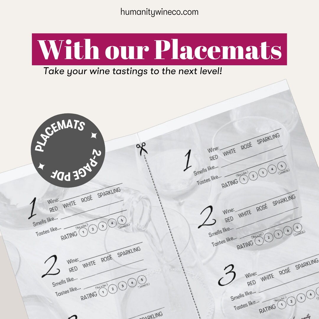 Printable Wine Tasting Placemats Instant Download Wine - Etsy