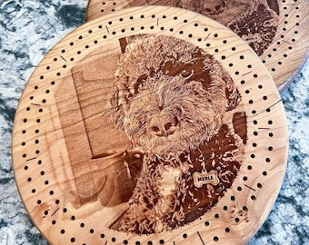 Custom Cribbage Board - Personalized with laser engraved text and images