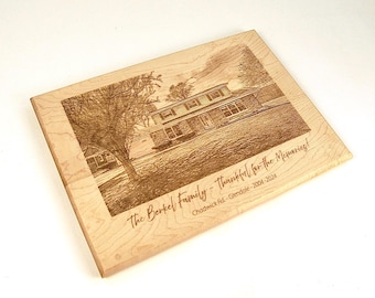 Handcrafted Maple Wood Cutting Board | 100% Customizable Closing Gift | Personalize with images, quotes, logos and text