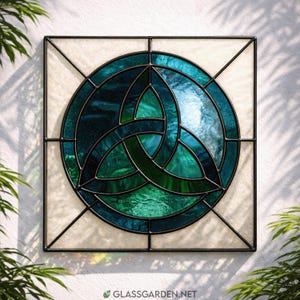 Trinity Knot Stained Glass Pattern PDF – Printable Celtic Knot Panel Template | Digital Download for DIY Glass Art