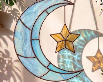 Mond und Stern Glasmalereien - Wunderliche Fensterbilder (Digitaler Download)