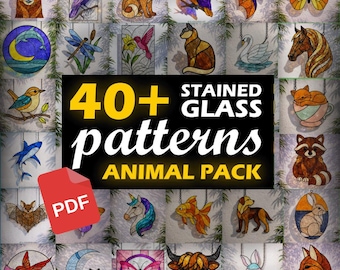 40+ dierenglas-in-loodpatronen | Pdf-sjablonen | Digitale download