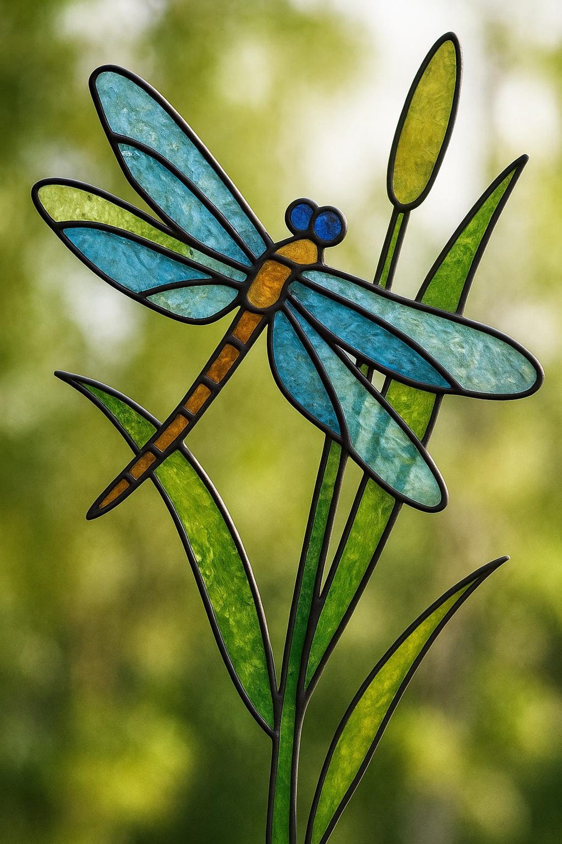 Dragonfly Stained Glass Pattern PDF – Nature-inspired Reed Panel Design ...