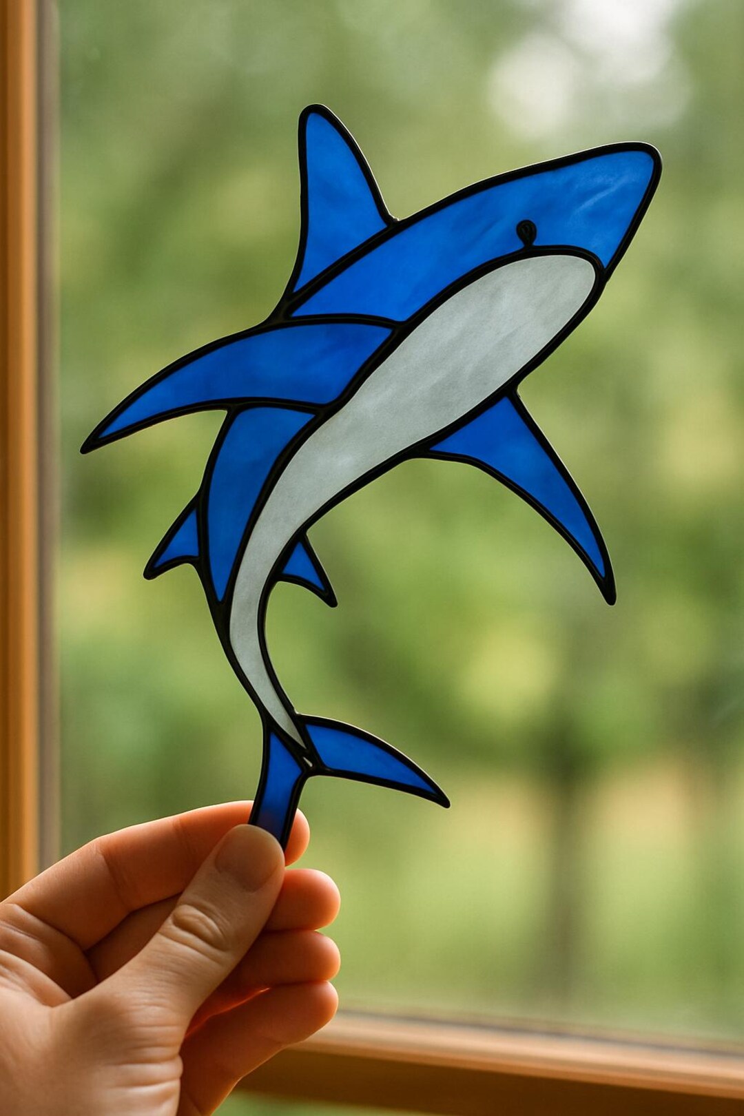 Shark Stained Glass Pattern – Digital PDF Template for Suncatcher or ...