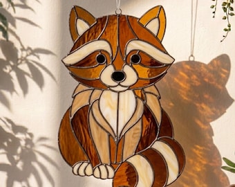 Raccoon Stained Glass Pattern – Beginner Friendly DIY Template (PDF Pattern)