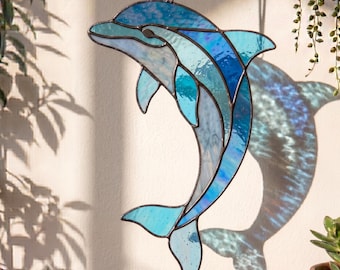 Delphin Glasmalerei - Meerestier DIY Kunst (PDF Download)