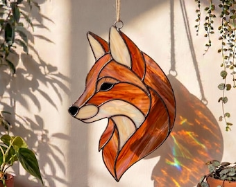 Fox Head Stained Glass Pattern – DIY Suncatcher, Woodland Decor (PDF Pattern)