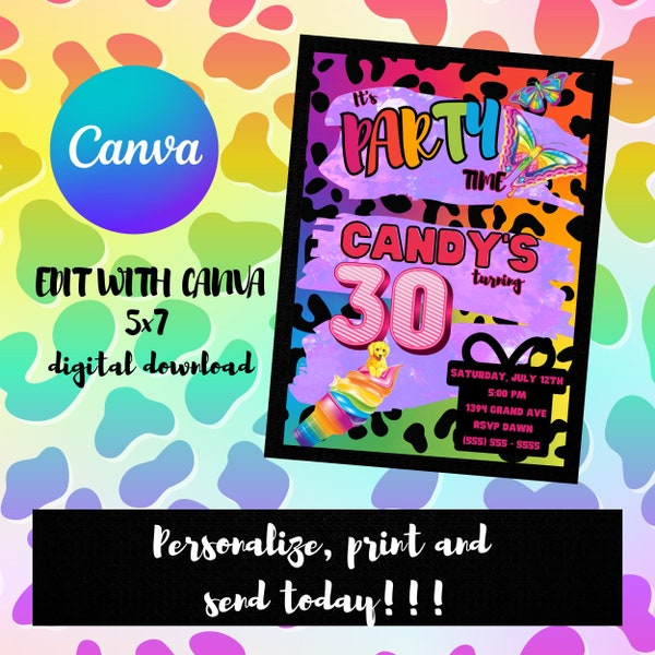 Lisa Frank Invitations - Etsy UK