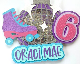 Roller Skating Birthday Cake Shaker Topper!