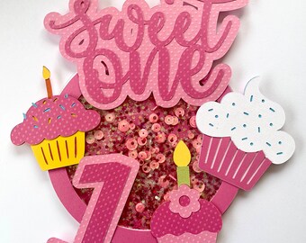 Sweet One Cake Topper, Two Sweet Cake Topper, Candyland Cake Topper, Bright Pink Sweet One Party