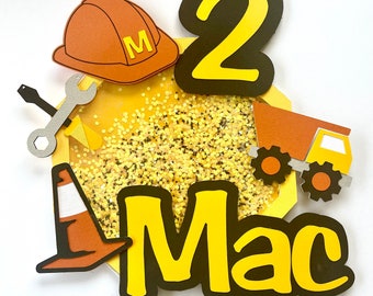 Construction theme cake topper!