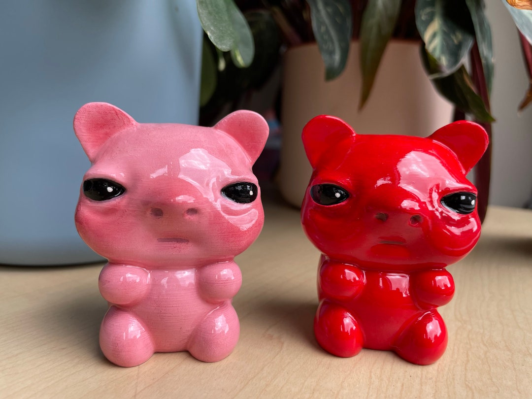Cute Shiny Gummy Bear Art Toy Figurine Desk Friend Etsy