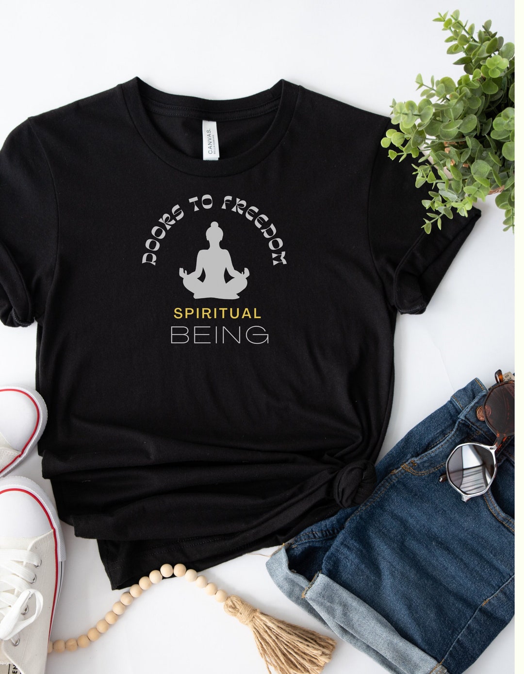 Yoga Tshirts/ Workout/ Buddha Spiritual Gifts/yoga Lovers Tee/zen