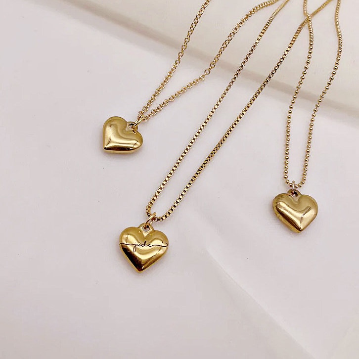 ★VINTAGE HOLLYWOOD★ Petit Heart Ball Chain Necklace_VH2313 Vintage Heart Pendant Charm for Bracelets, Necklaces