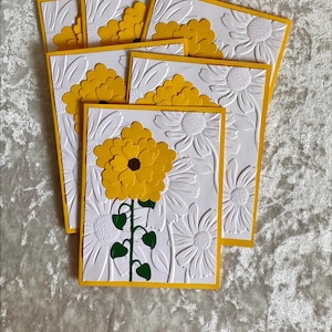 Biglietti di auguri a forma di girasole fatti a mano, in rilievo con motivo a girasole, biglietti in rilievo, biglietti di auguri a forma di girasole, biglietti di ringraziamento a forma di girasole, 4,25x5,5