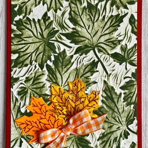 Biglietti autunnali in rilievo, biglietti del Ringraziamento, per tutte le occasioni, inchiostrati, foglie autunnali, fatti a mano, pensando a te, compleanno autunnale, set da 6, 5,5x4,25