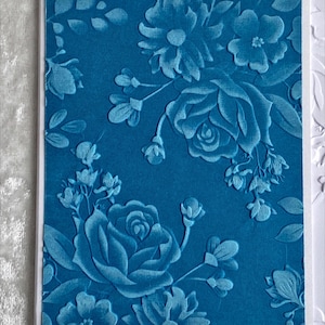 Geprägte und eingefärbte Karten, Blumen-Grußkarten, Blau und Weiß, alle Gelegenheiten, Danke, Denken an Sie, Geburtstag, handgemacht, 6er-Set, 5.5x4.25