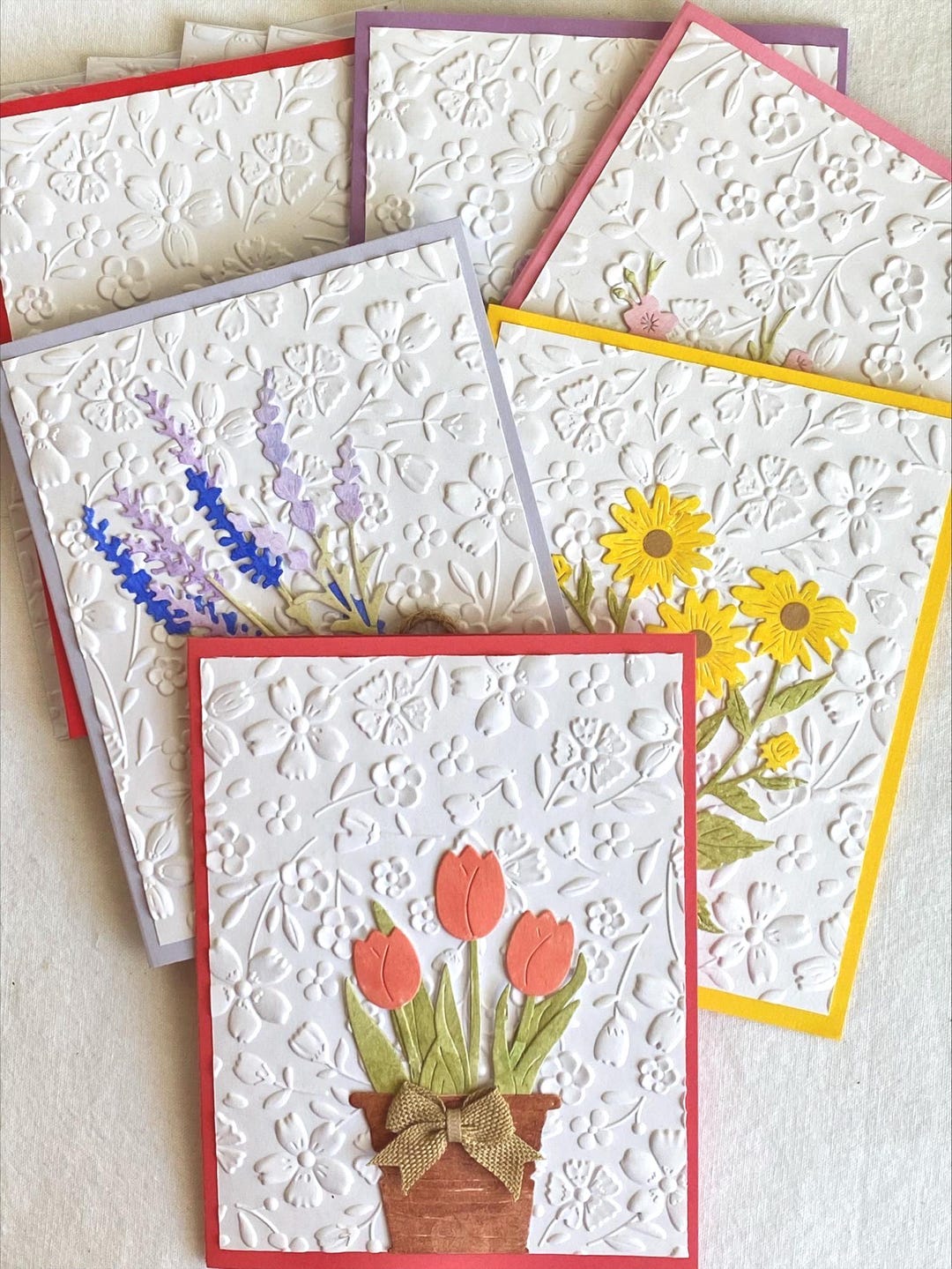 Embossed Floral Notecards, Variety of Flowers, All Occasion Cards ...