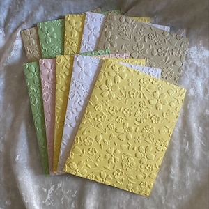 Cartes de correspondance en relief, couleurs assorties, motif floral, cartes pour toutes les occasions, cartes de correspondance florales en relief, lot de 10, 5,5 x 4,25