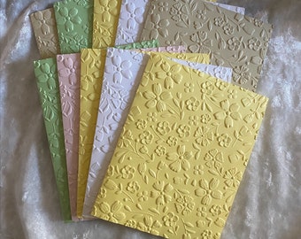 Embossed Floral Notecards, Assorted Colors, Set of 10