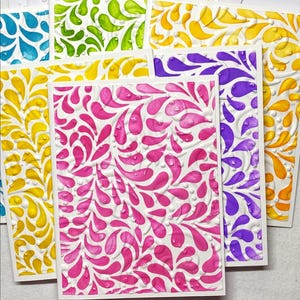 Geprägte Karten für alle Gelegenheiten, schablonierte Karte in verschiedenen Farben, gute Besserung, denken an Sie, Danke, handgemacht, 6er Set, 5.5x4.25