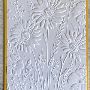 Tarjetas de girasol en relieve hechas a mano, tarjetas de girasol amarillas para cualquier ocasión, tarjetas de agradecimiento, tarjetas "Pensando en ti", juego de 6, 5.5 x 4.25