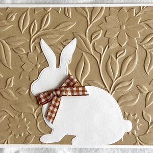 Easter Notecards Embossed in Assorted Colors with a Bunny and Gingham Bow, Easter Cards, Embossed Notecards for Easter, Set of Six, 5.5x4.25 image 7