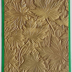 Biglietti con foglia d'acero in rilievo, biglietti autunnali in oro e verde, fatti a mano, per tutte le occasioni, buon Ringraziamento, pensando a te, set da 6, 5,5x4,25