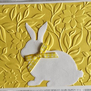 Easter Notecards Embossed in Assorted Colors with a Bunny and Gingham Bow, Easter Cards, Embossed Notecards for Easter, Set of Six, 5.5x4.25 image 6