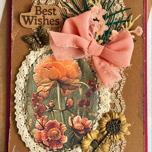 Best Wishes, Birthday Card, Congratulations Notecard, Vintage, Victorian, Nostalgic, Bygone Days, Old-Fashioned, Aged, 5.5x4.25