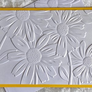 Geprägte Sonnenblumen Grußkarten, Alle Anlass Karten, Danke, Denken an Dich, Geburtstag, Gute Besserung, Handgemacht, Set von Sechs, 5.5x4.25