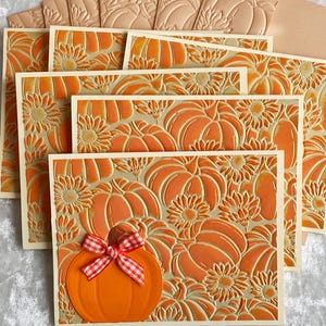Geprägte und eingefärbte Karten, Kürbis- und Sonnenblumen-Grußkarten, handgemacht, alle Anlässe, Thanksgiving, Herbst, Denken an Sie, 6er-Set, 5,5 x 4,25