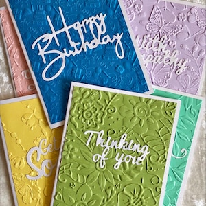 Surtido de tarjetas para todas las ocasiones, tarjetas con relieve 3D, variedad de colores para muchas ocasiones, 5,5 x 4,25 (juego de 6)