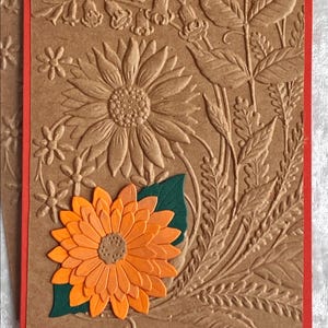 Biglietti autunnali con girasoli in rilievo, biglietti per tutte le occasioni, buon Ringraziamento, buon autunno, fatti a mano, pensando a te, set da sei, 5,5x4,25