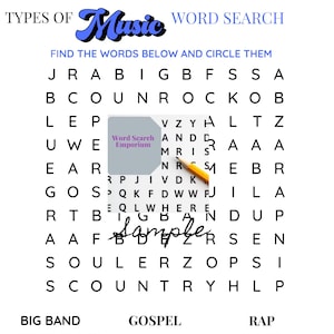 Musikalisches Wortsuchpuzzle - Spaß für alle Altersgruppen, um Musikgenres mit diesem fesselnden Spiel zu finden | Ideal für Klassenzimmer und Familien Spaß Aktivitäten!