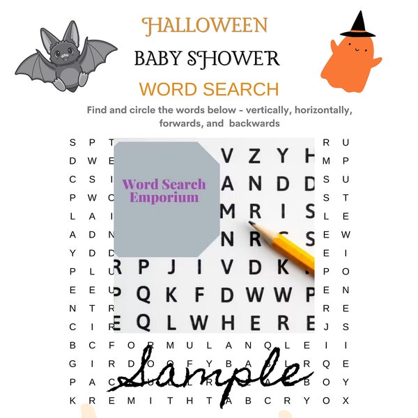 Spooky Celebrations: Halloween Baby Shower Word Search Hunt! A Fun, printable Shower Game For Your Halloween-themed Baby Shower!