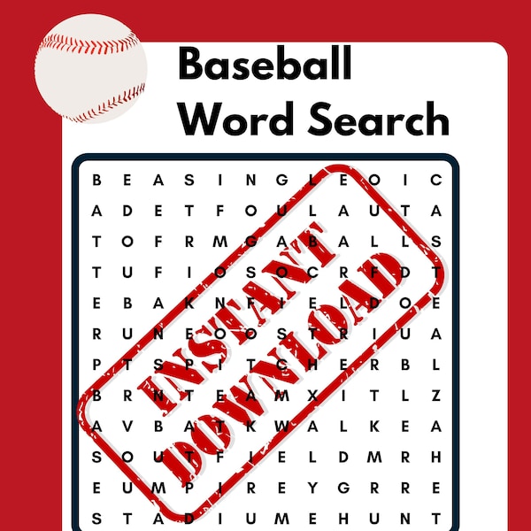 The Ultimate Baseball Wordsearch- Fun-Filled Brain-Teasing Puzzles for All Ages, Skill Levels & for Parties and Families! Instant Download