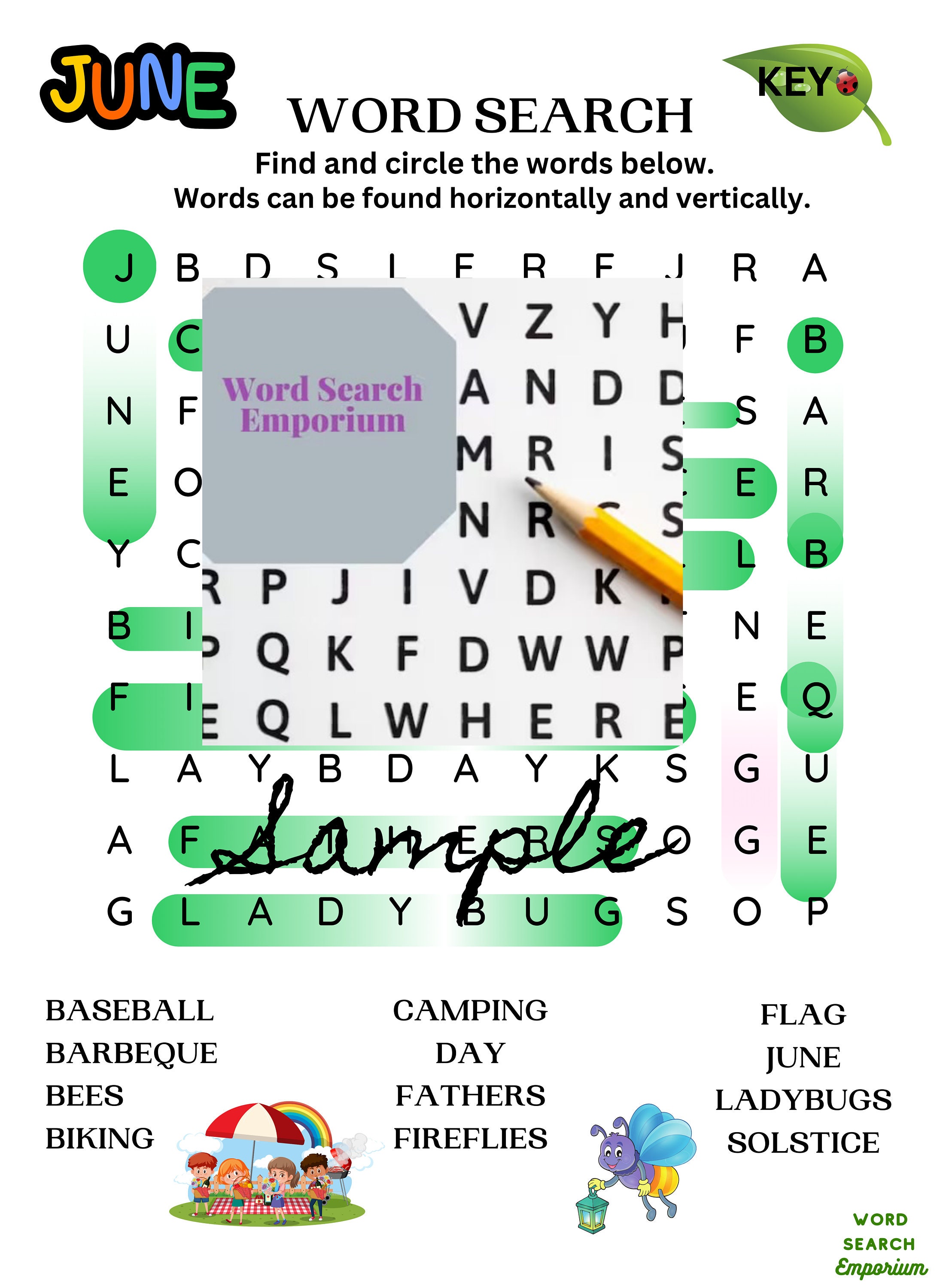 June Word Search – Printable Puzzle Game (PDF Download) - Etsy